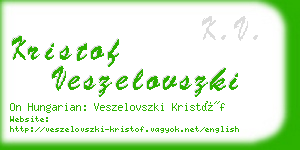 kristof veszelovszki business card